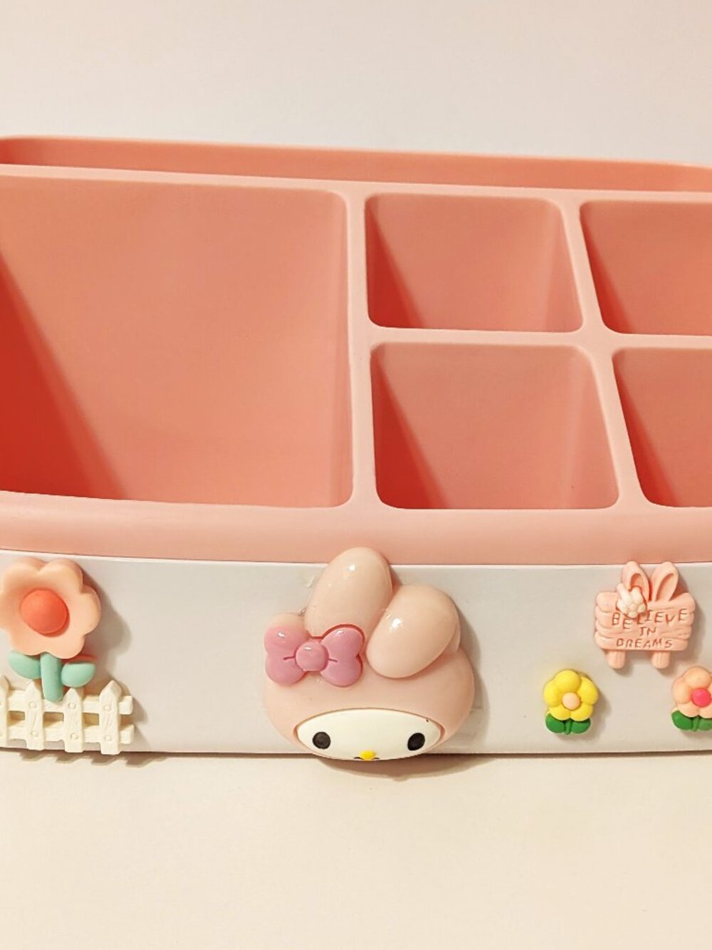 Sanrio Hello Kitty  Kuromi Desktop Storage Box Organizer Pink Multi-Comparments